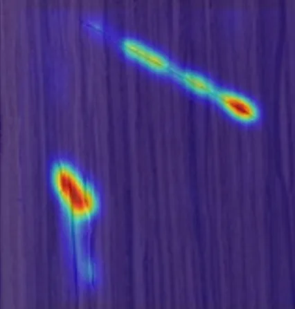 Wood / timber inspection - AI defect detection overlay